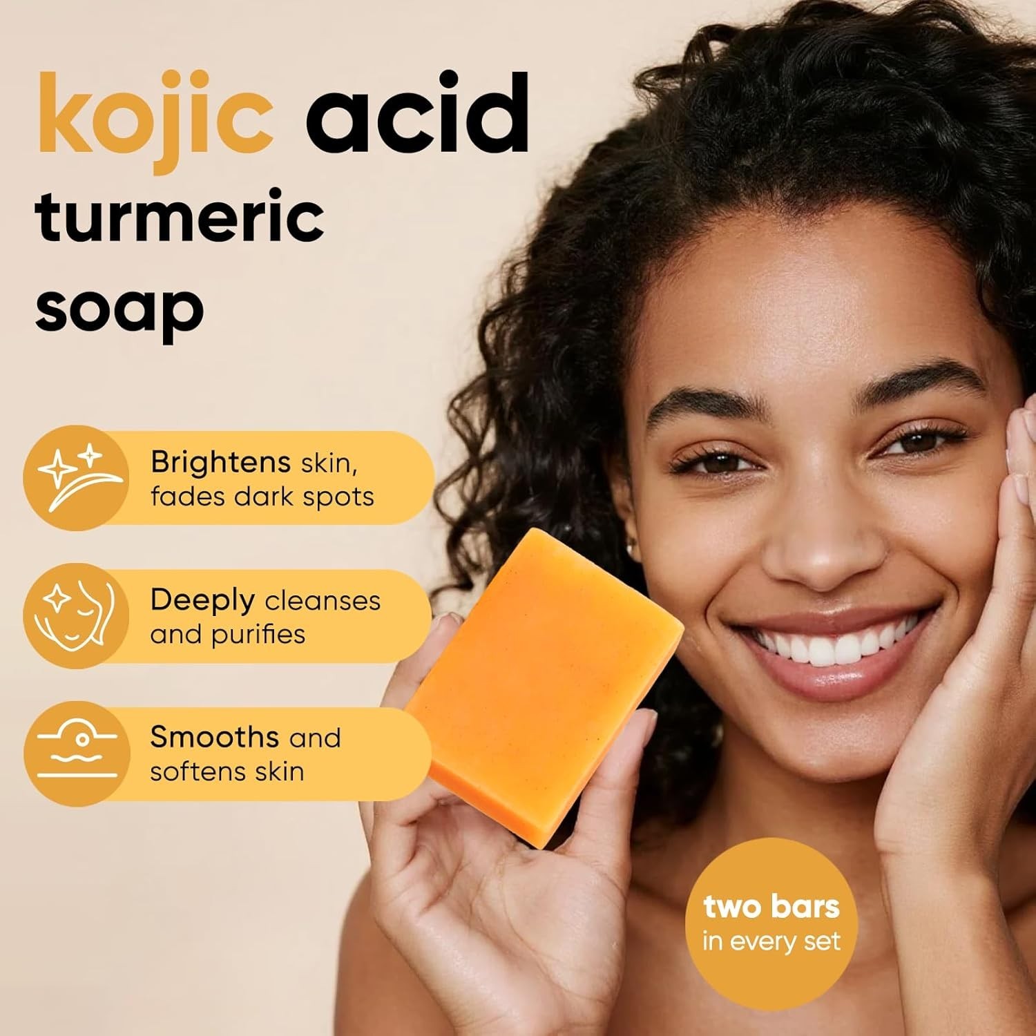 Kojic Acid Turmeric Soap Bars – Dark Spot Remover & Skin Care, Handmade Face & B