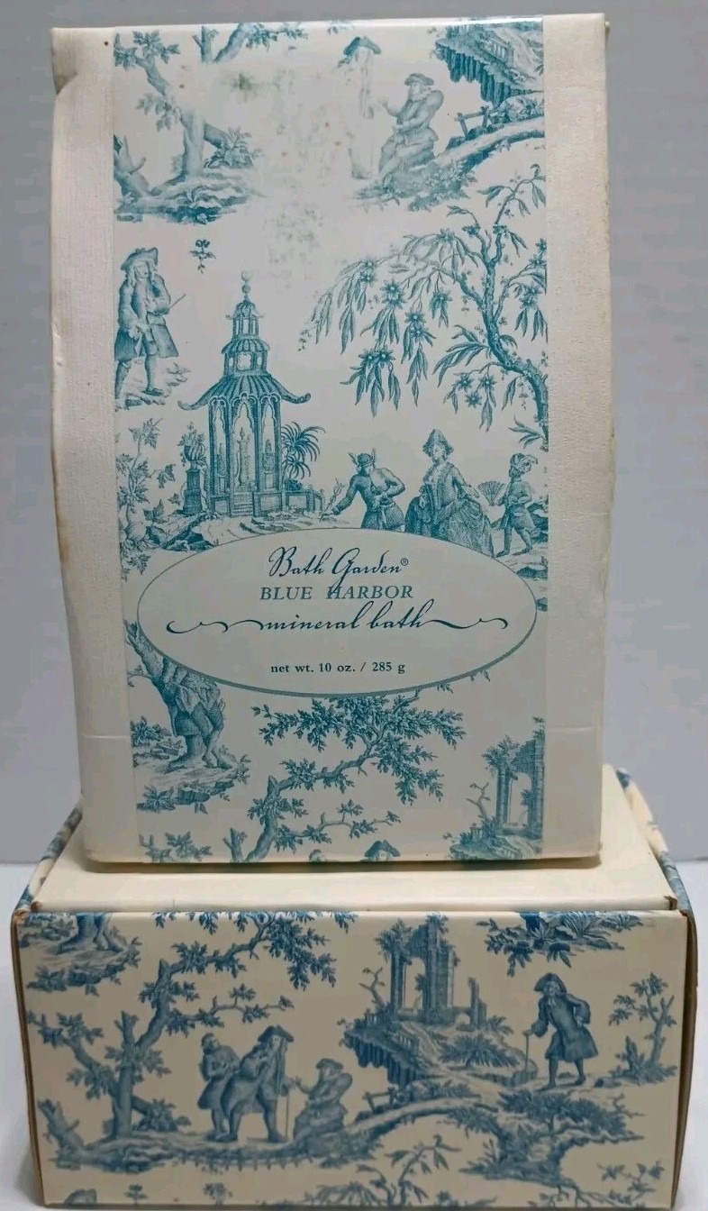 Bath Garden Blue Harbor White Blue Mineral Bath Salt 10oz & Bar Soap – Vintage