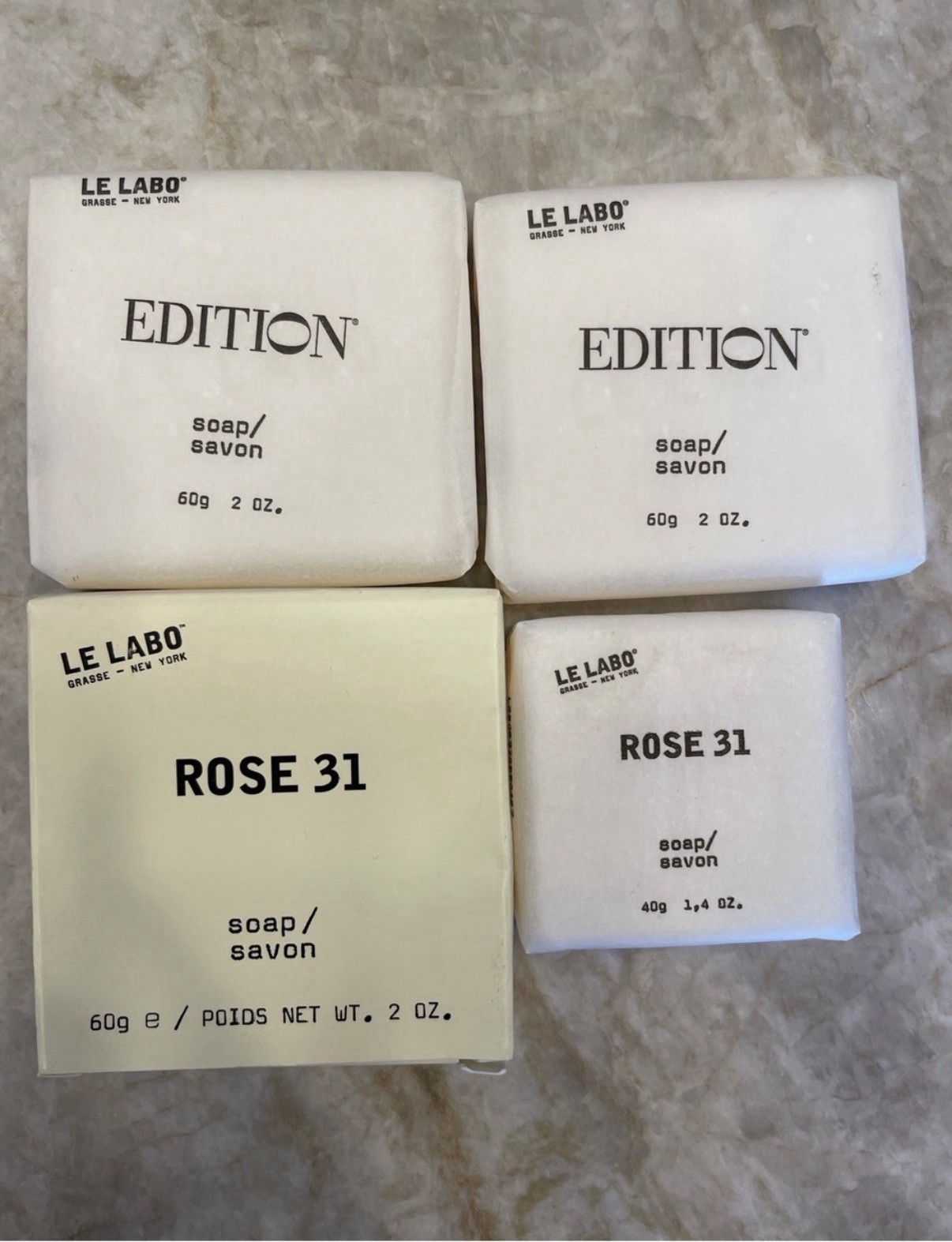 LOT OF 4 BRAND NEW LE LABO EDITION SOAPS! Designer hand soaps! ROSE 31
