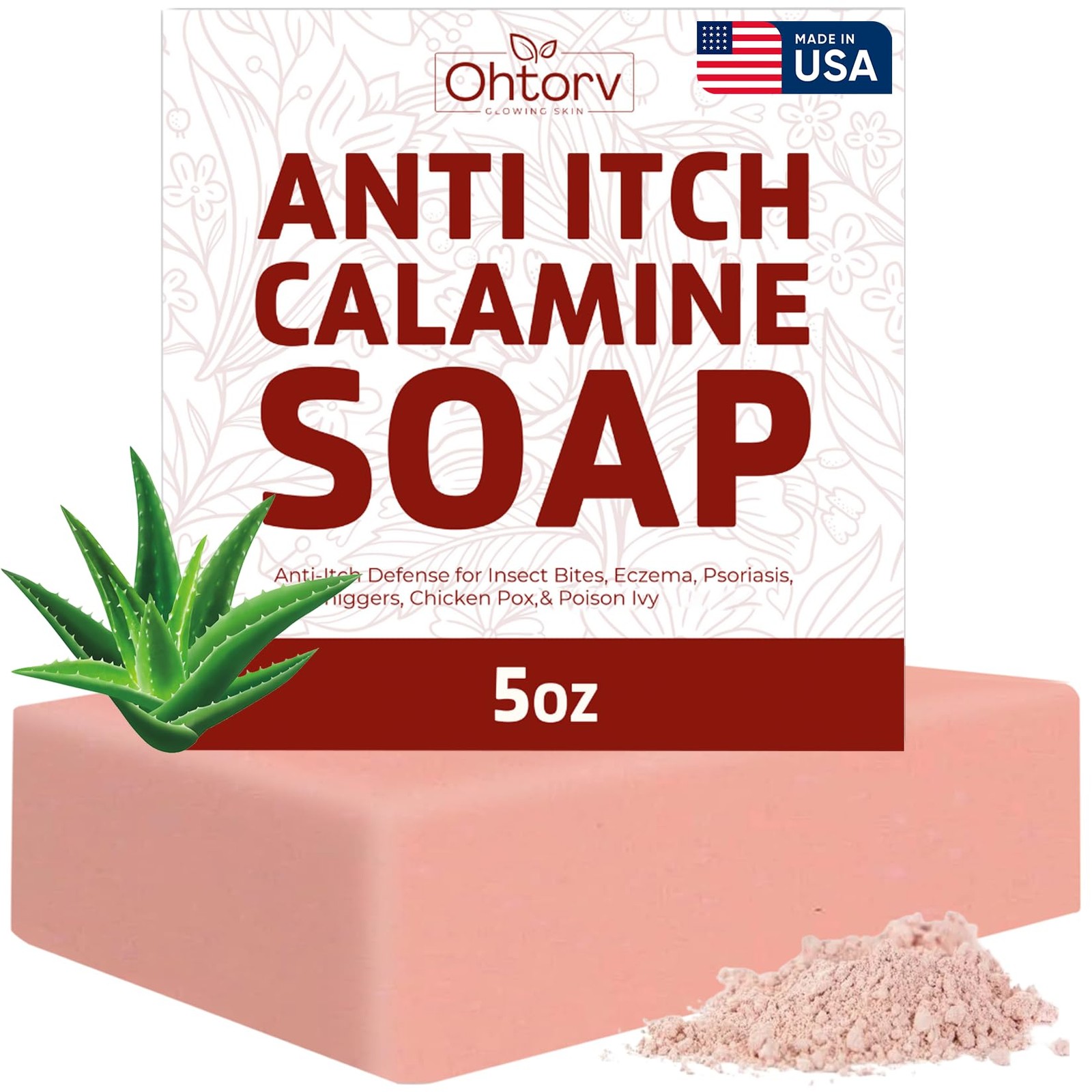 Ohrtov Calamine Soap Bar Itch Relief 5oz