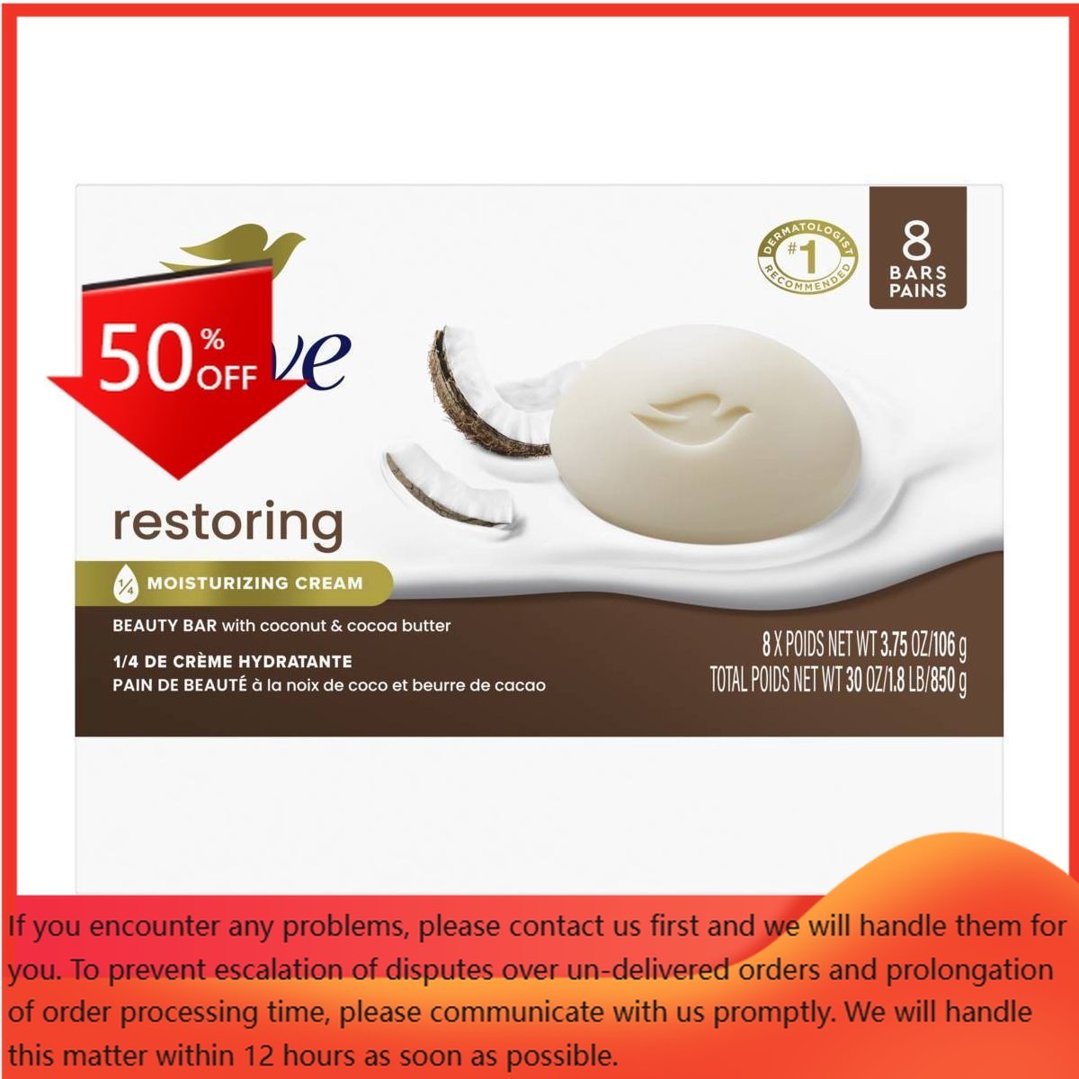 Dove Beauty Restoring Coconut & Cocoa Butter Beauty Bar Soap – 8pk/3.75oz