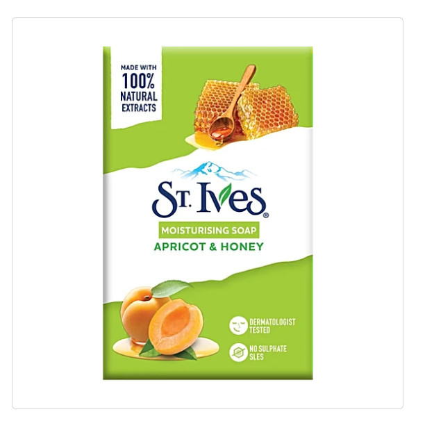 St Ives Moisturising Apricot & Honey Bar Soap 4.4oz/125g 5-Pack BRAND NEW