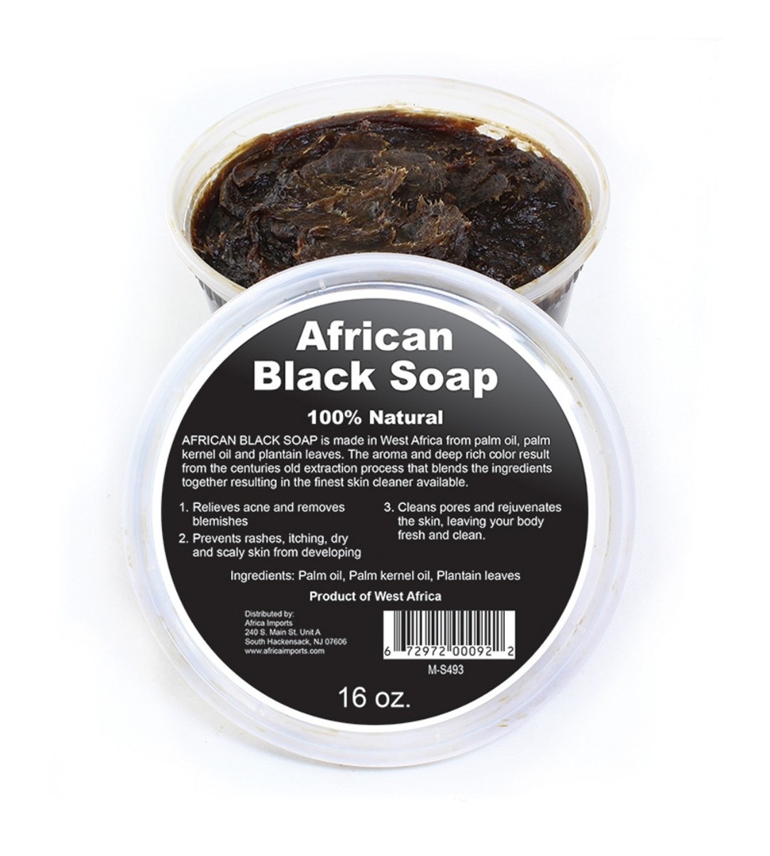 African Black Soap 100% All Natural 16 oz Raw Paste West Africa M-S493
