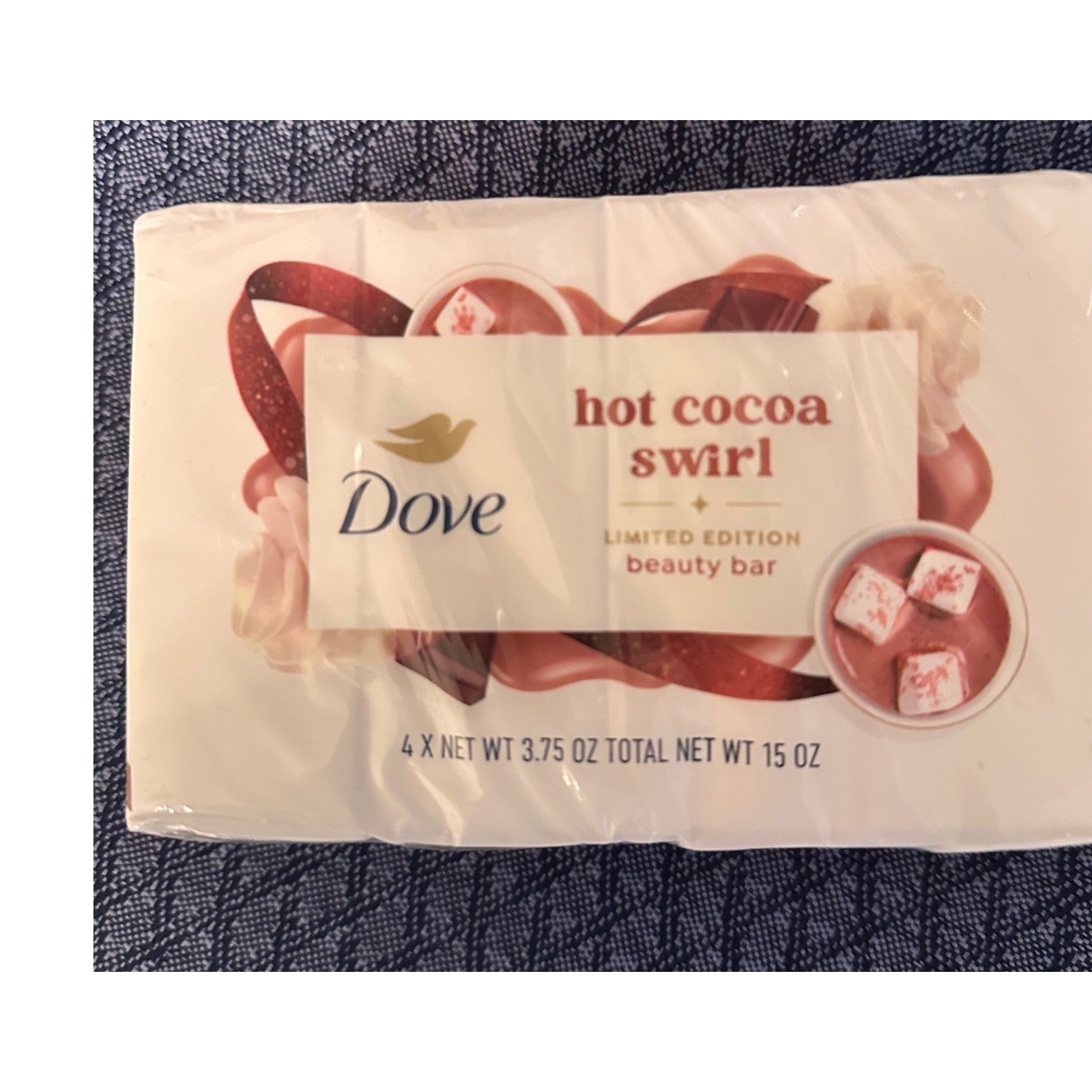 Dove Hot Cocoa Swirl Limited Edition Beauty Bar Soap 4 Pack Holiday Treats 15oz
