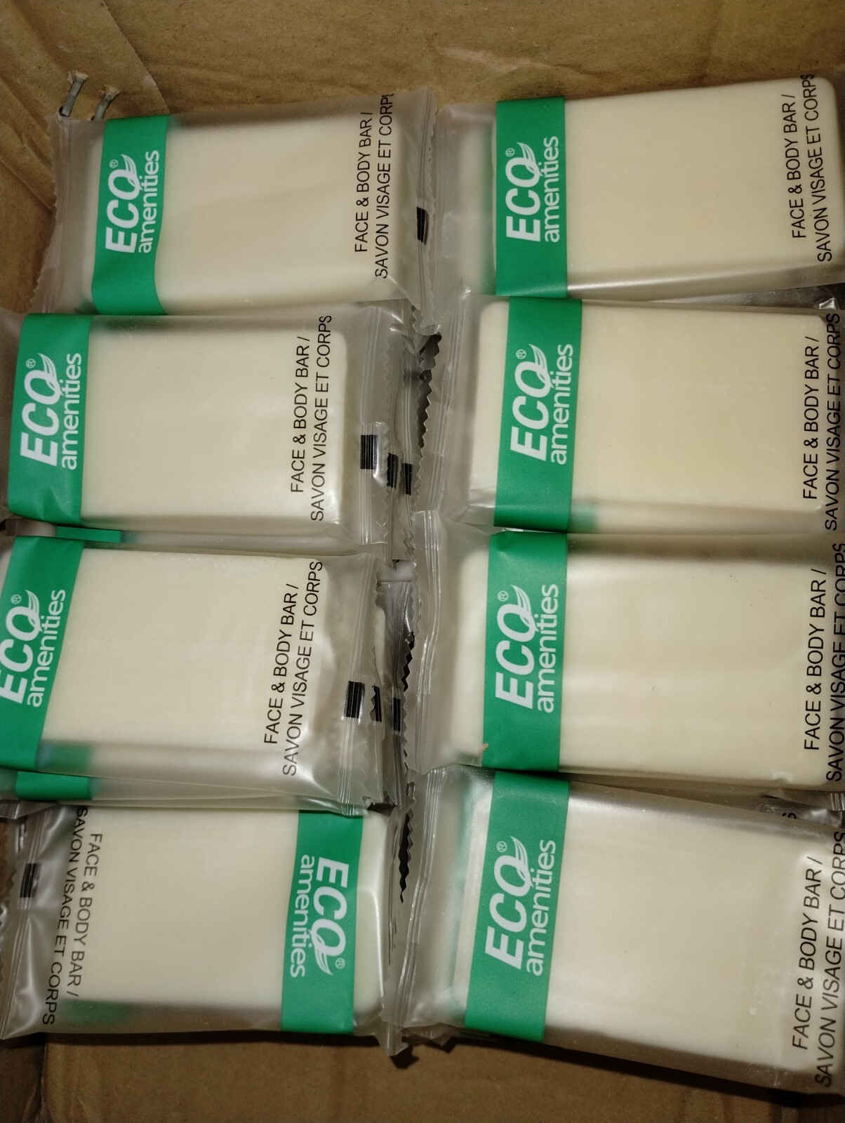 Eco Amenities Individually wrapped Size 28g / 1oz Face And Body Lot of 50 Bars