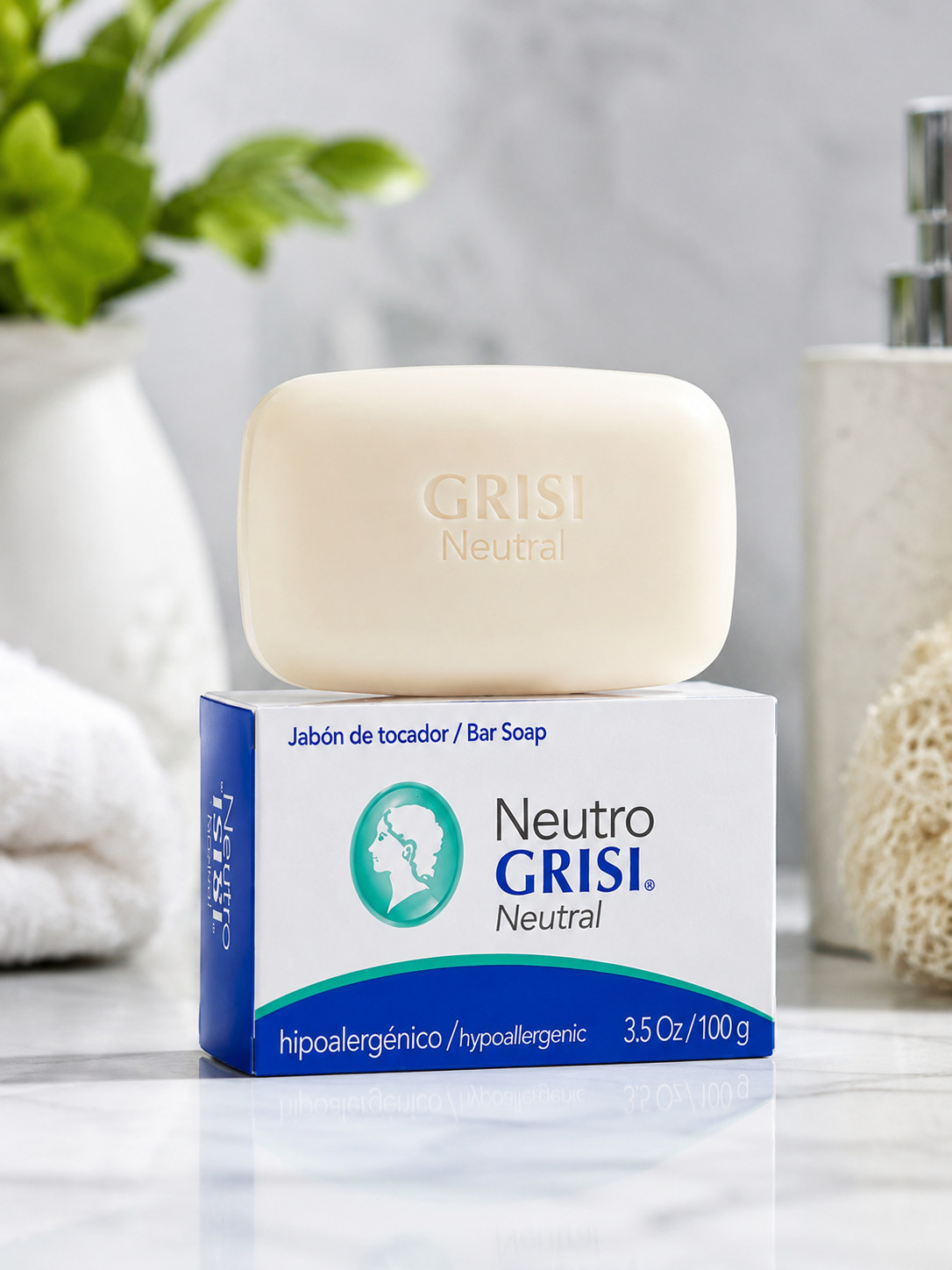 4 Pack Neutro Grisi Neutral Hypoallergenic Bar Soap 3.5 oz Sensitive Skin 100g