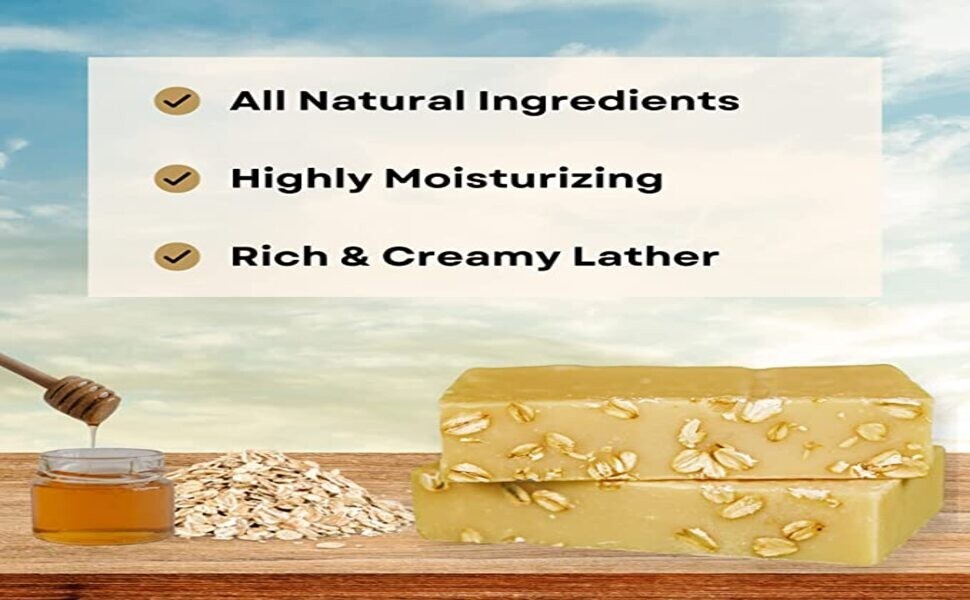 OATMEAL Bar SOAP With Honey & Aloe Vera or ECZEMA and SENSITIVE skin-All skin