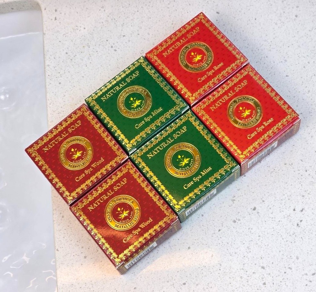 Madame Heng Natural Balance Soap Gift Set 6 Bars 50g Rose Mint Wood Thailand