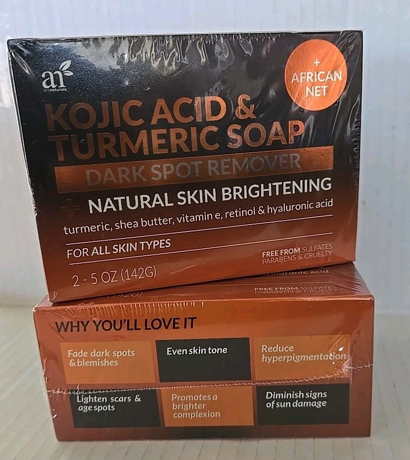 Kojic Acid & Turmeric Bar Soap, For All Skin Types , 2 Bars, 5 oz Each Set Of 2