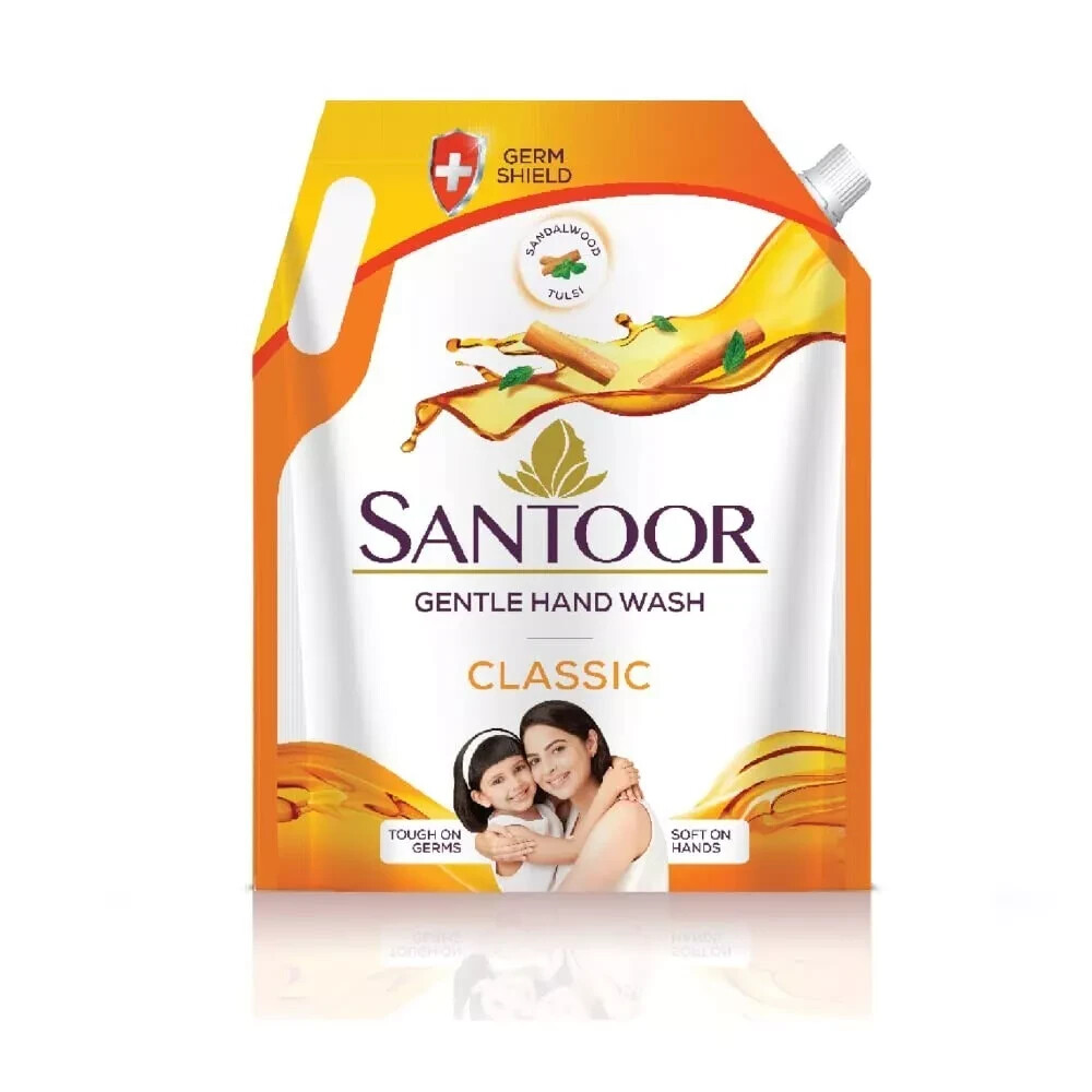 Natural Goodness of Sandalwood & Tulsi Santoor Classic Gentle Hand Wash