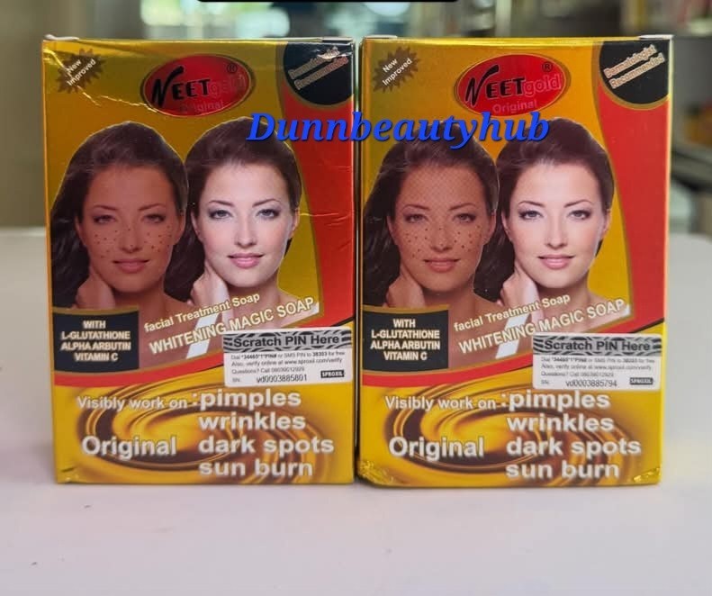 2pcs Veet Gold Facial Treatment Soap Whitening Magic Soap For Dark Spots 100g