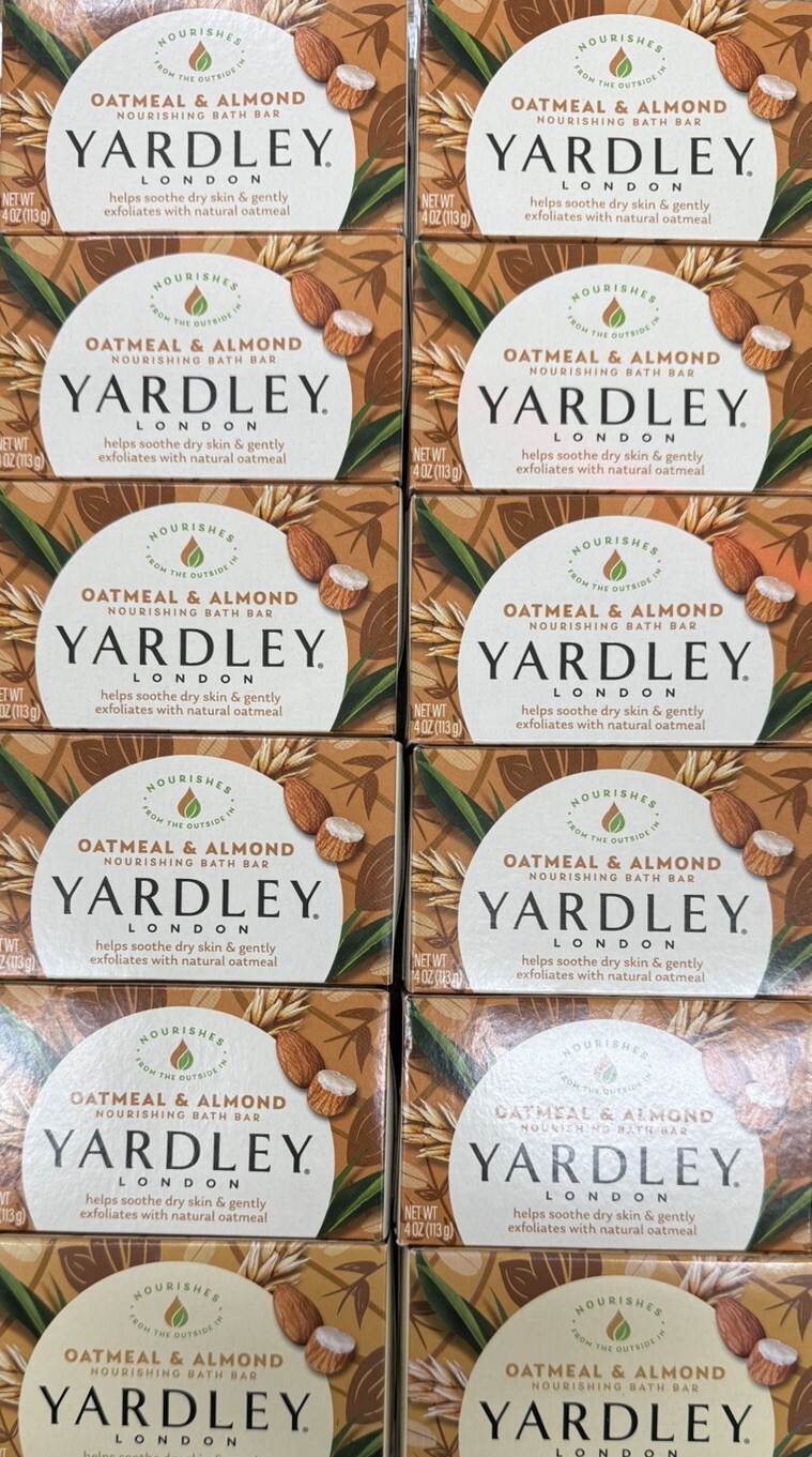 Yardley London Oatmeal & Almond Moisturizing Bath Soap 4 oz Each 12pc