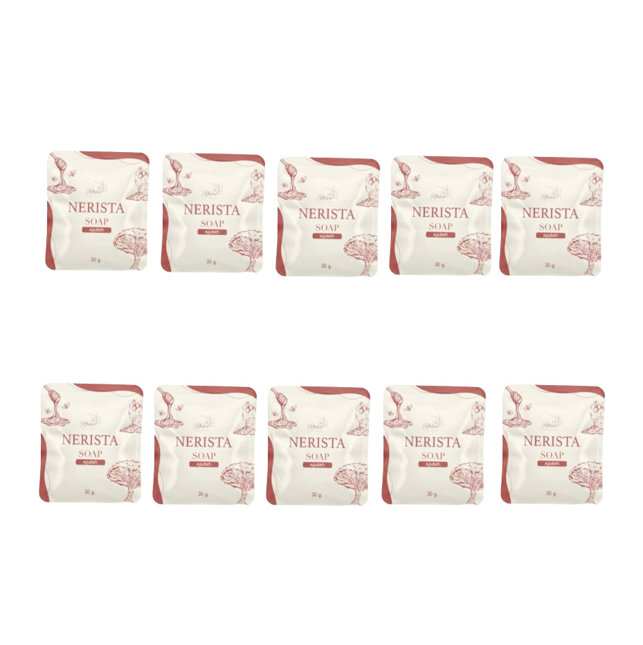 10PCS x Nerista Soap built in scrub Thailand herb whitening glowing renew skin
