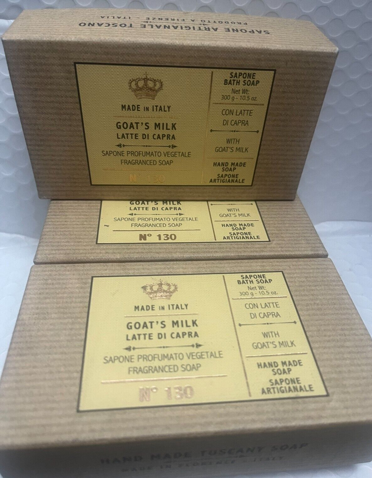 MARIO FISSI GOAT’S MILK BATH SOAP(3PIECES)HAND MADE 10.5OZ MADE IN ITALY