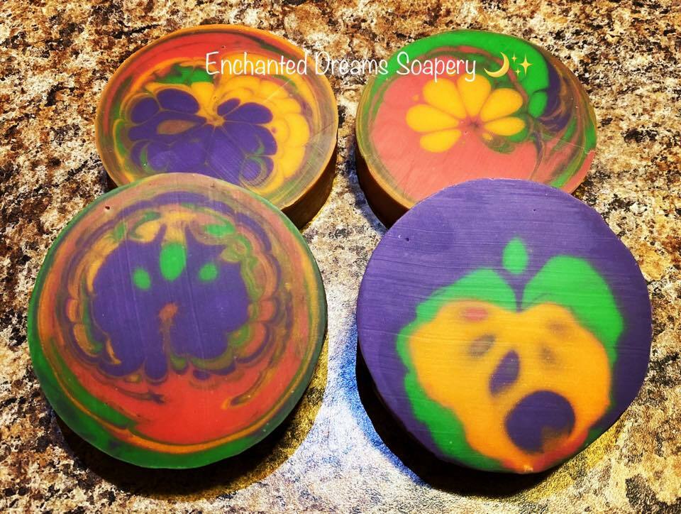 Cold Process Rainbow 🌈 Cylinder Soaps @ Enchanted Dreams Soapery
