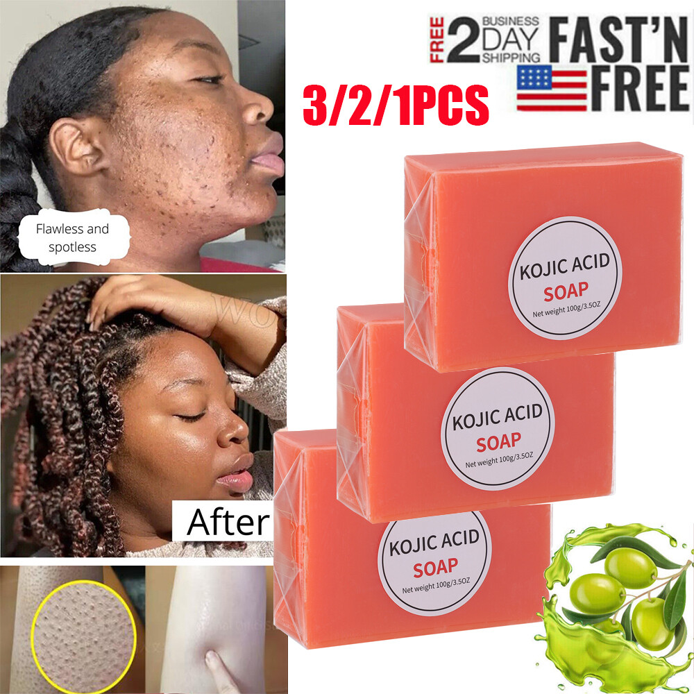 Kojic Acid Skin Whitening Dark Spots Lightening Acne Removal Body Bleaching Soap