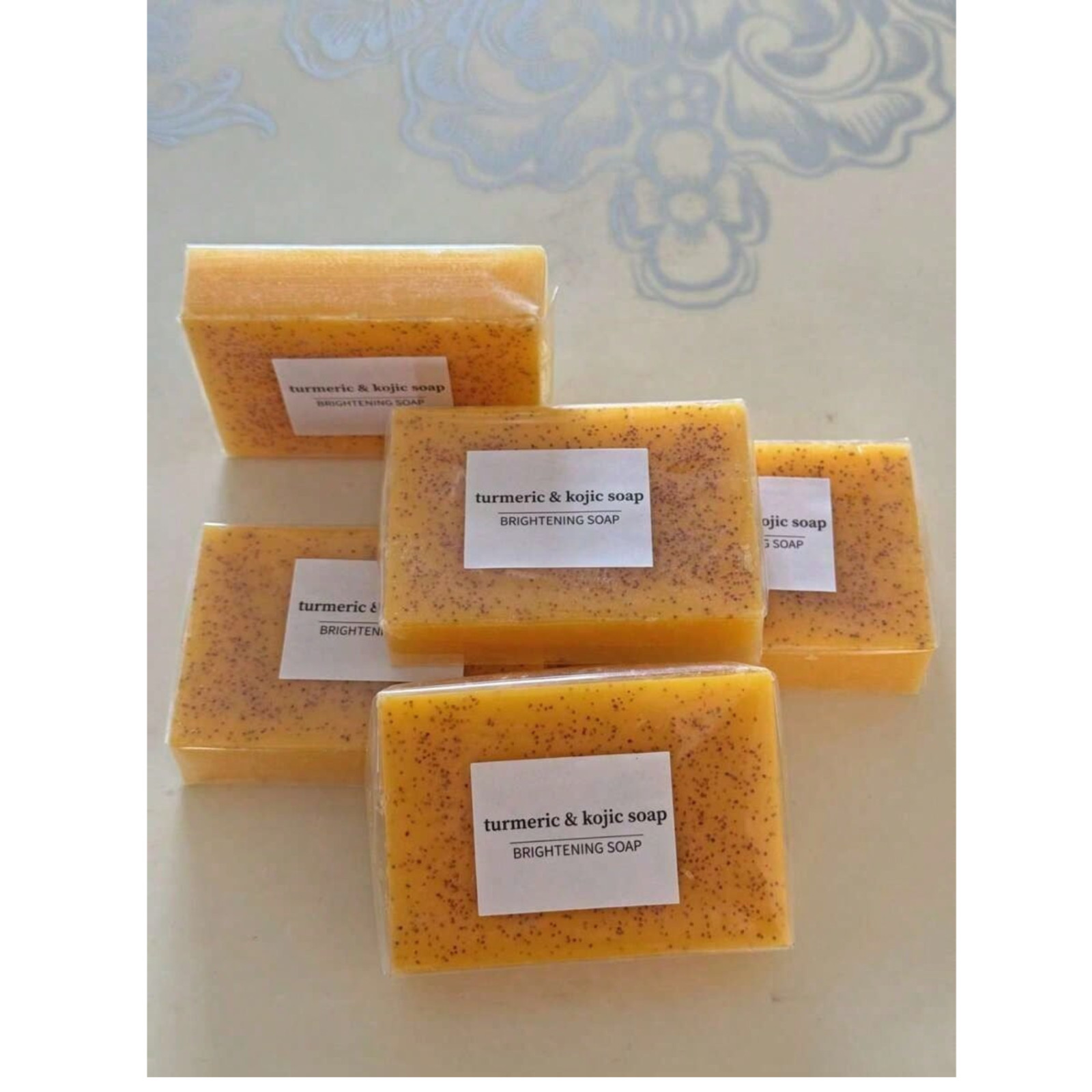 Turmeric Acid Soap Lemon Brightening Soap Bar Handmade Cleansing Mesh Net