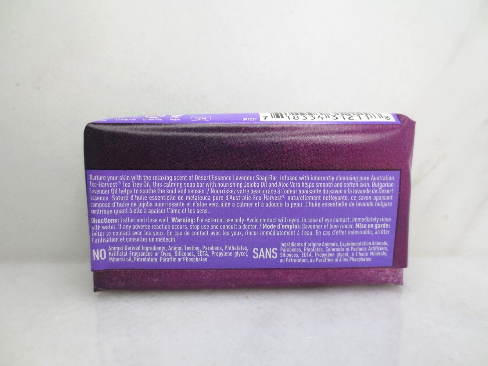 DESERT ESSENCE LAVENDER SOAP BAR 5 OZ NWOB LOT OF 2