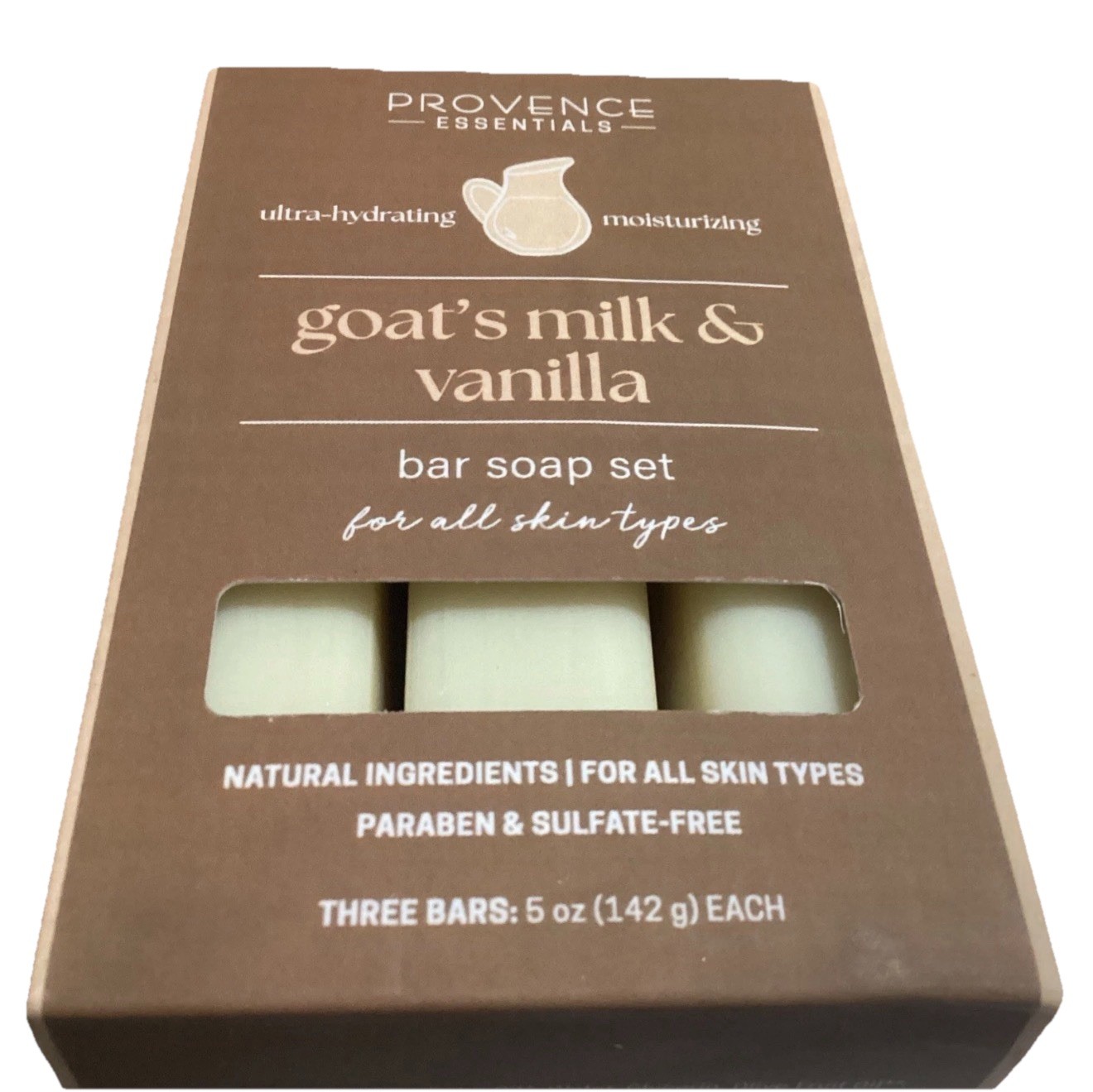 Provence Essentials GOAT’S MILK & VANILLA Organic Olive Oil Soap 3 Bars