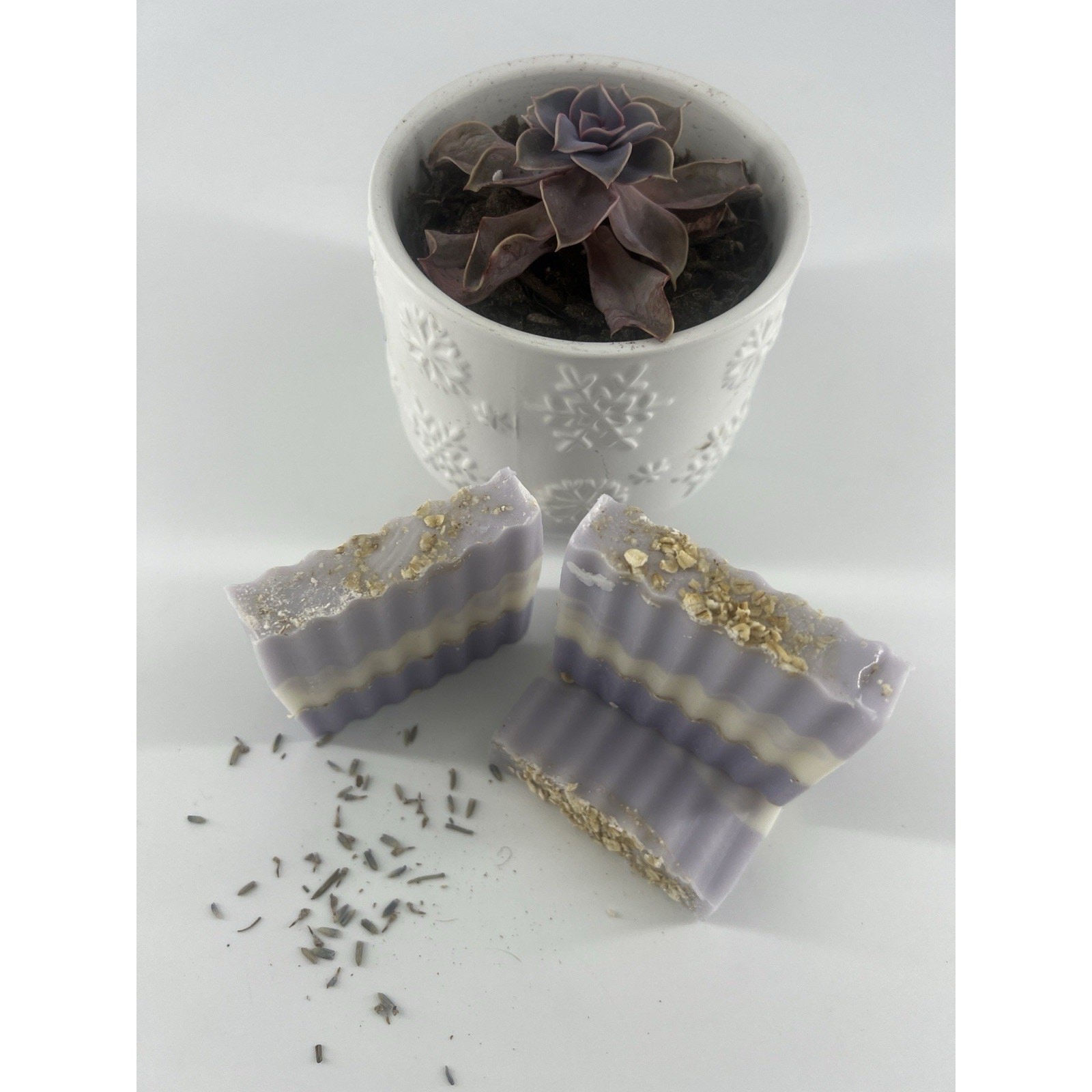 3x Goat Milk and Oatmeal Soap Bar Lavendar Vanilla Purple 3oz Face Body New