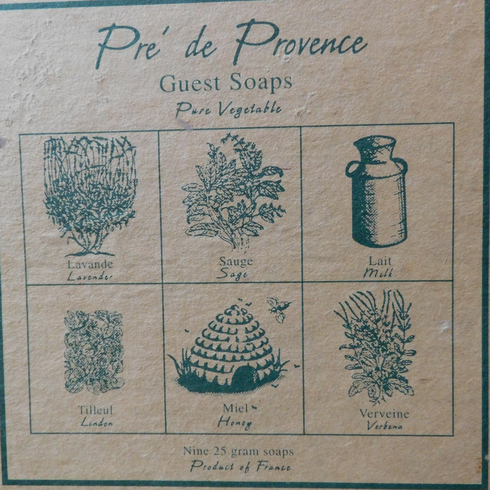 New Pre de Provence Guest Soaps Vegetable Set of 9 Soaps of 25 g each France