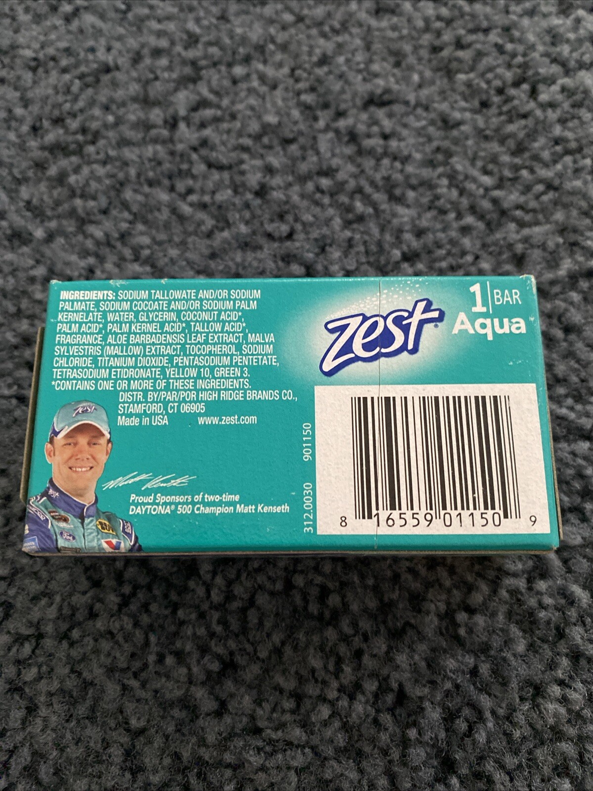 2 Pack Matt Kenseth Zest Special Edition Car Shaped Aqua Bar Soap, 3.2 Oz Each