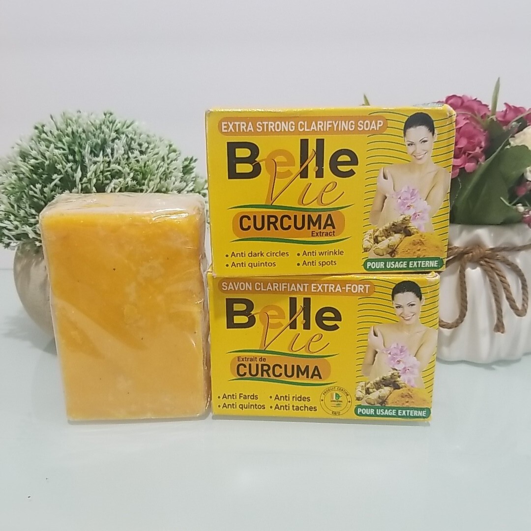 2X Belle Vie Rich Turmeric Soap. Curcuma Extract 225g 💯% AUTHENTIC