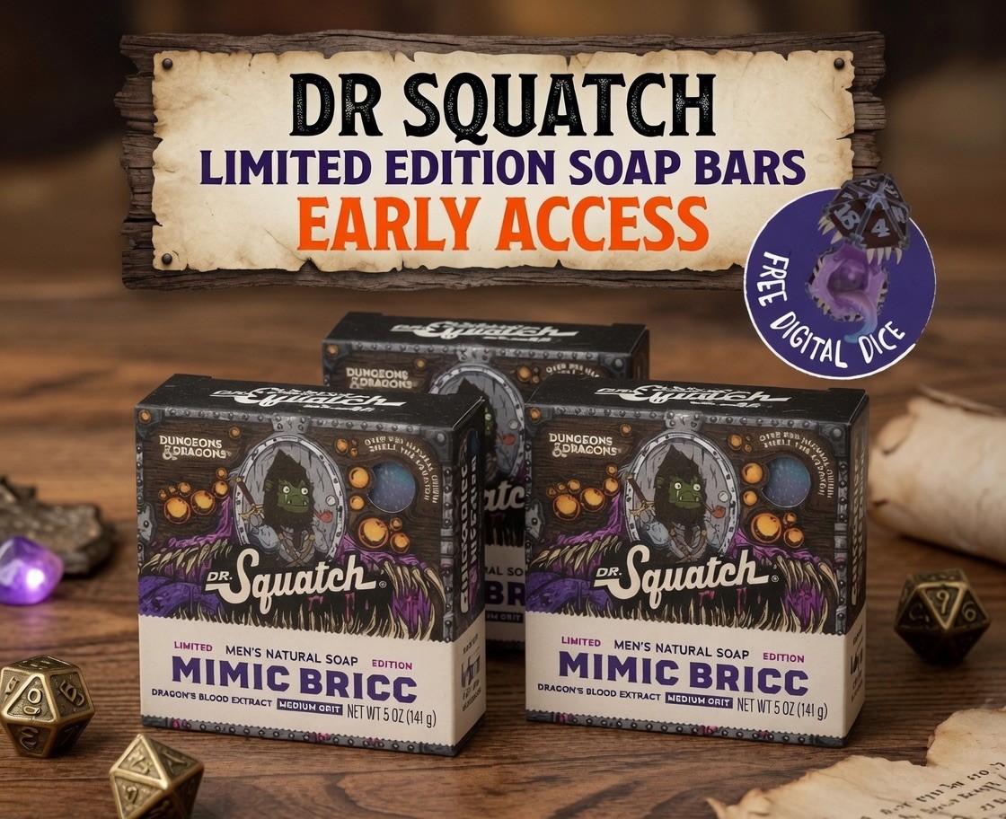 Dr. Squatch D&D Mimic Bricc 3-Pack Limited Edition Dungeons & Dragons Soap EARLY