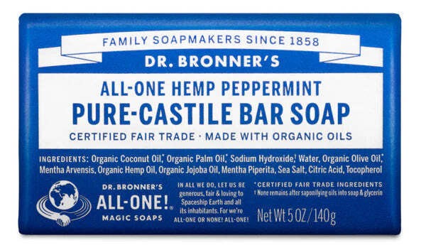 Dr Bronner’s Hemp Peppermint Pure-Castile Bar Soap 5 oz