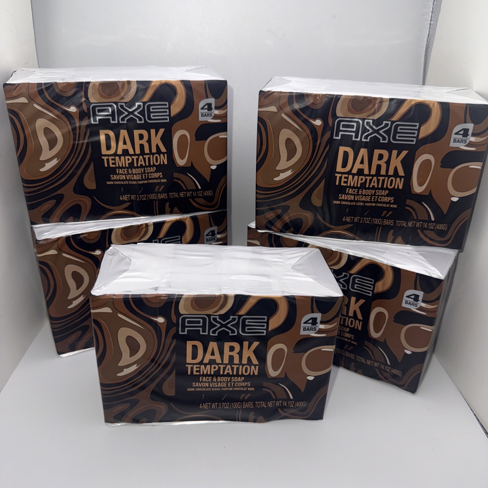 Axe Dark Temptation 20 Bars Face & Body Bar Soap for Men 3.7oz Dark Chocolate✅