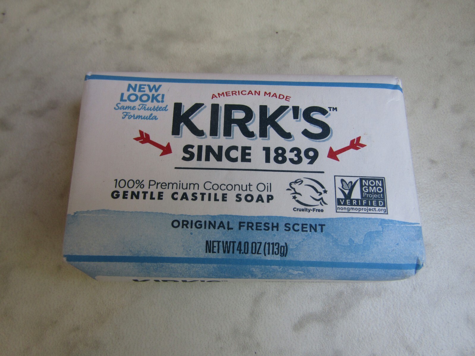 NIB Kirk’s Gentle Castile Soap – Original Fresh Scent 4 oz Bar
