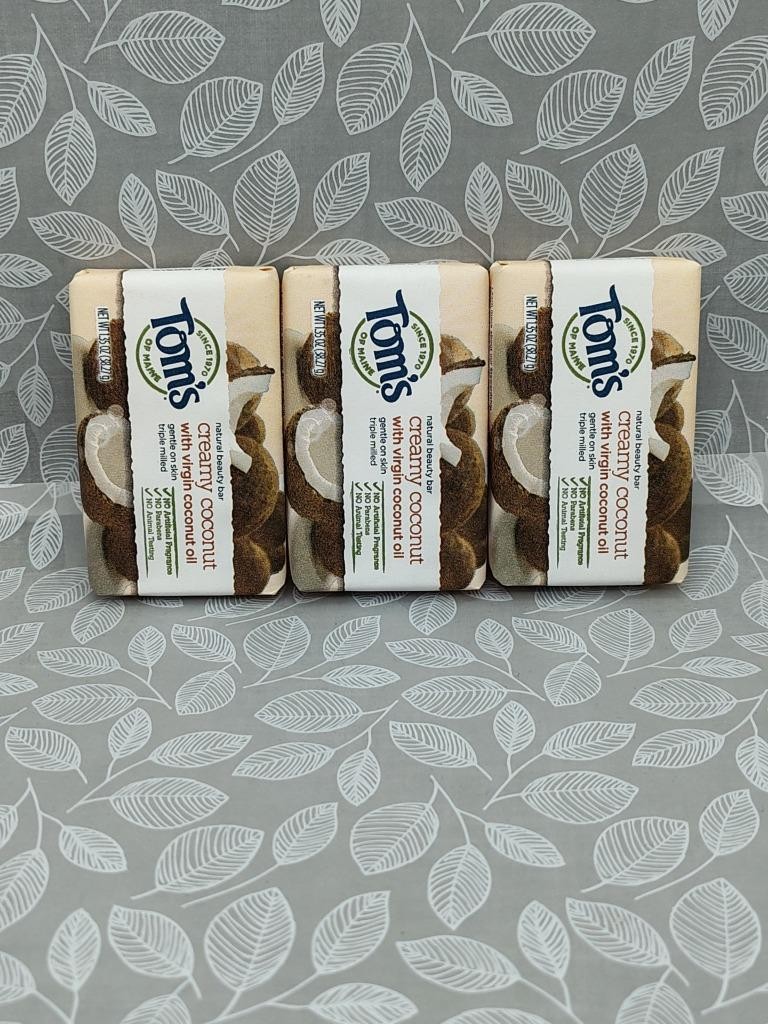 3 pack – Tom’s of Maine Natural Beauty Soap Bars Creamy Coconut Size 1.35 oz