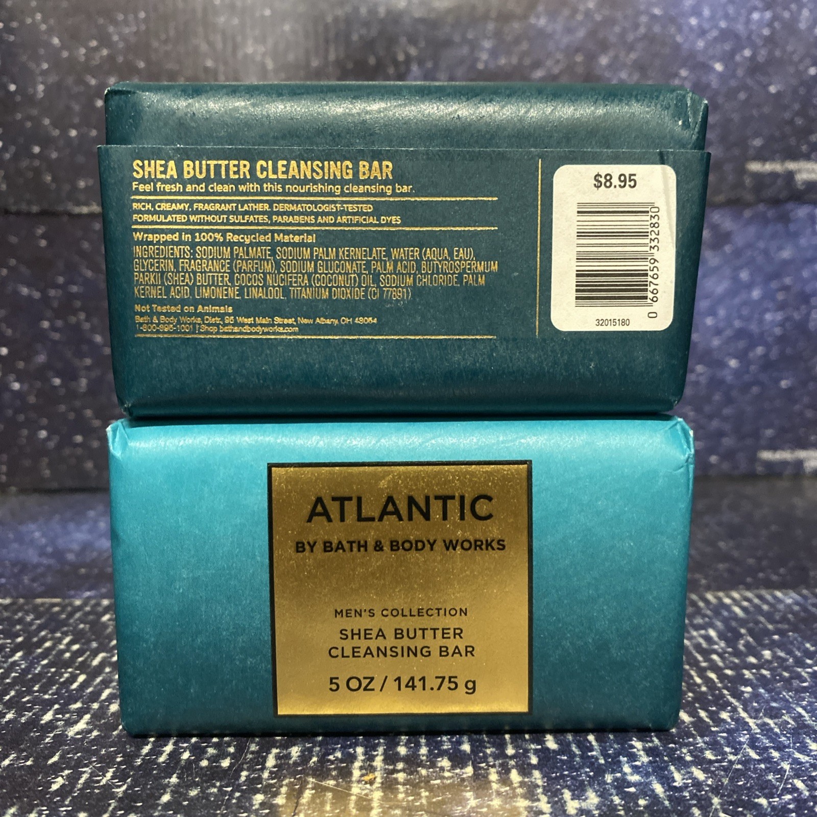 2xBath & Body Works Men’s Collection Atlantic Shea Butter Cleansing Bar Soap 5oz