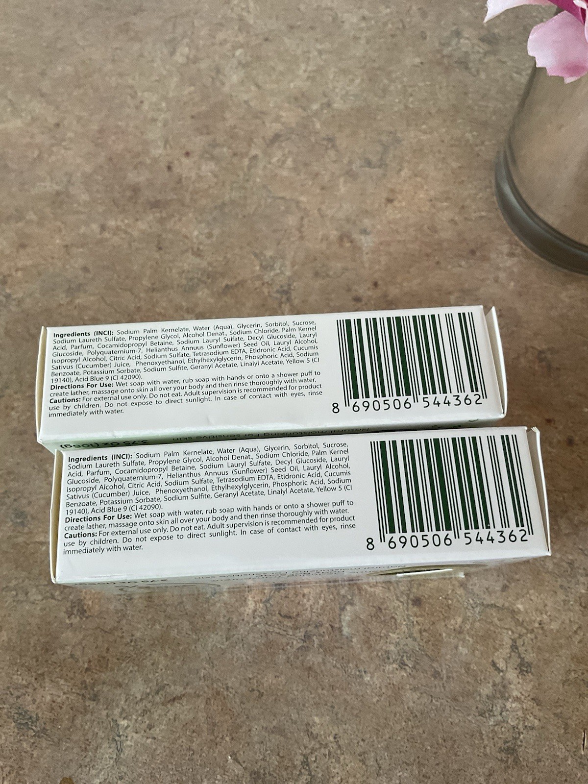 2 Duru Hydro Pure Cucumber Gentle Paraben-Free Vegan Transparent Bar Soap
