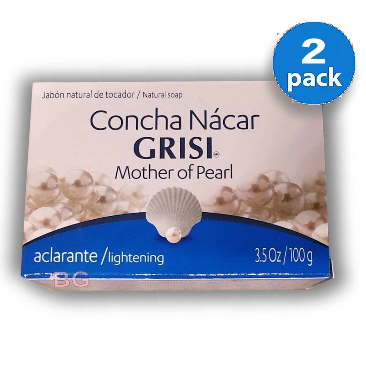 GRISI MOTHER OF PEARL SOAP Scented Bar 3.5oz Regenerate Concha Nacar Jabon 2Bars
