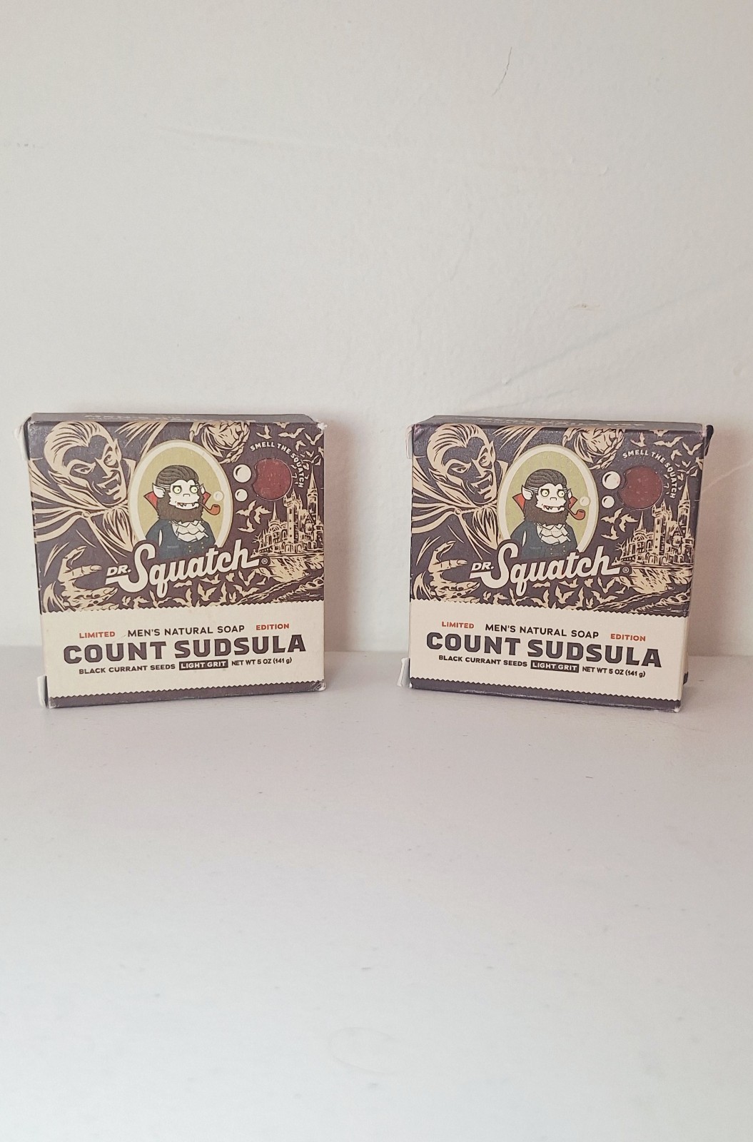 Lot of 2 Limited Ed. Dr. Squatch Count Sudsula Natural Soap Bars Light Grit New