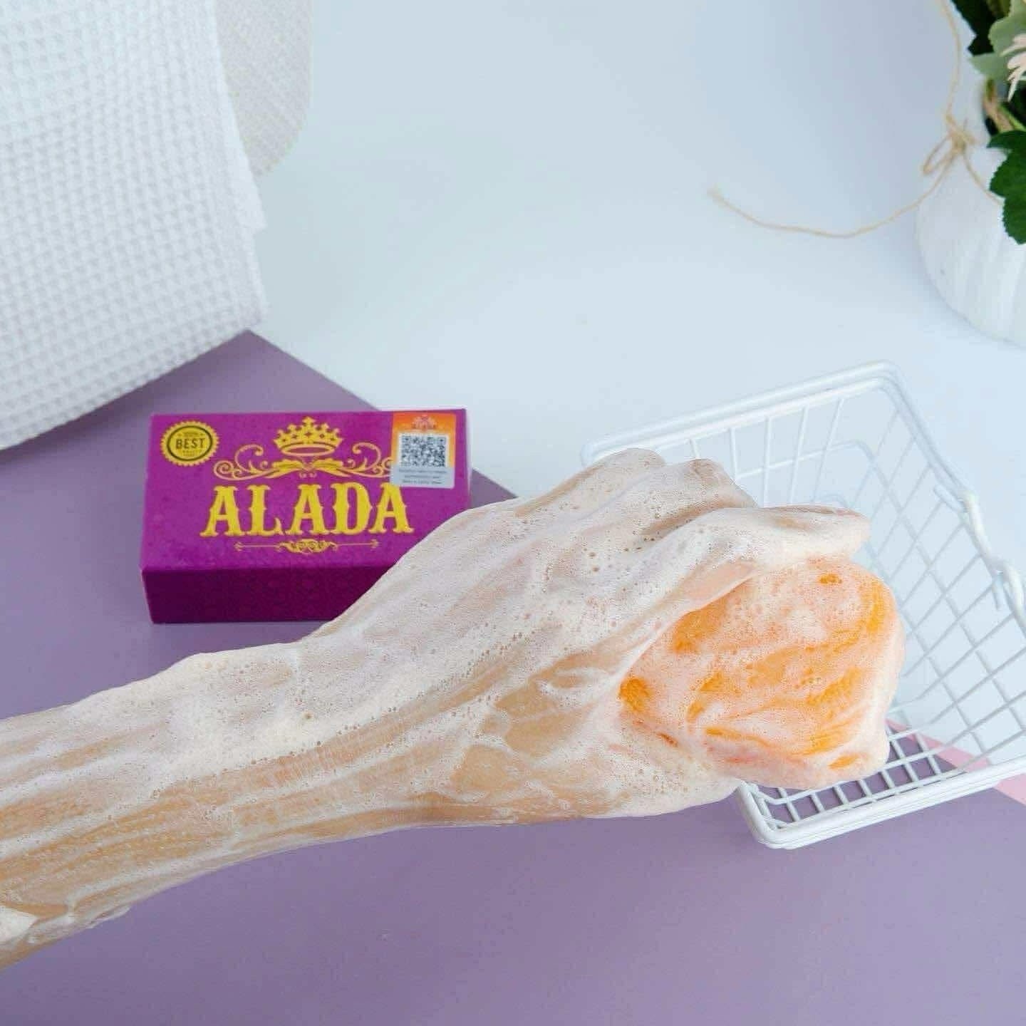 ALADA Orange Body Bar Soap Face Hands Rectangular Regular Size