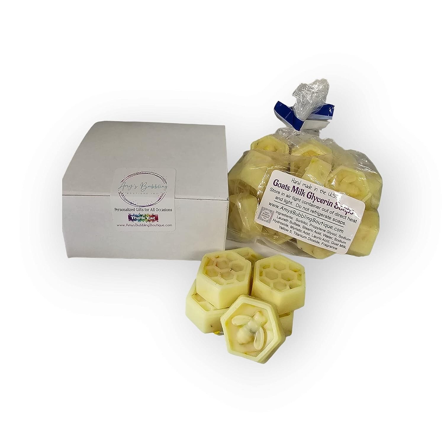 Honeycomb Honey Bee Baby Shower Favors Goats Milk & Honey Scent Box of 20