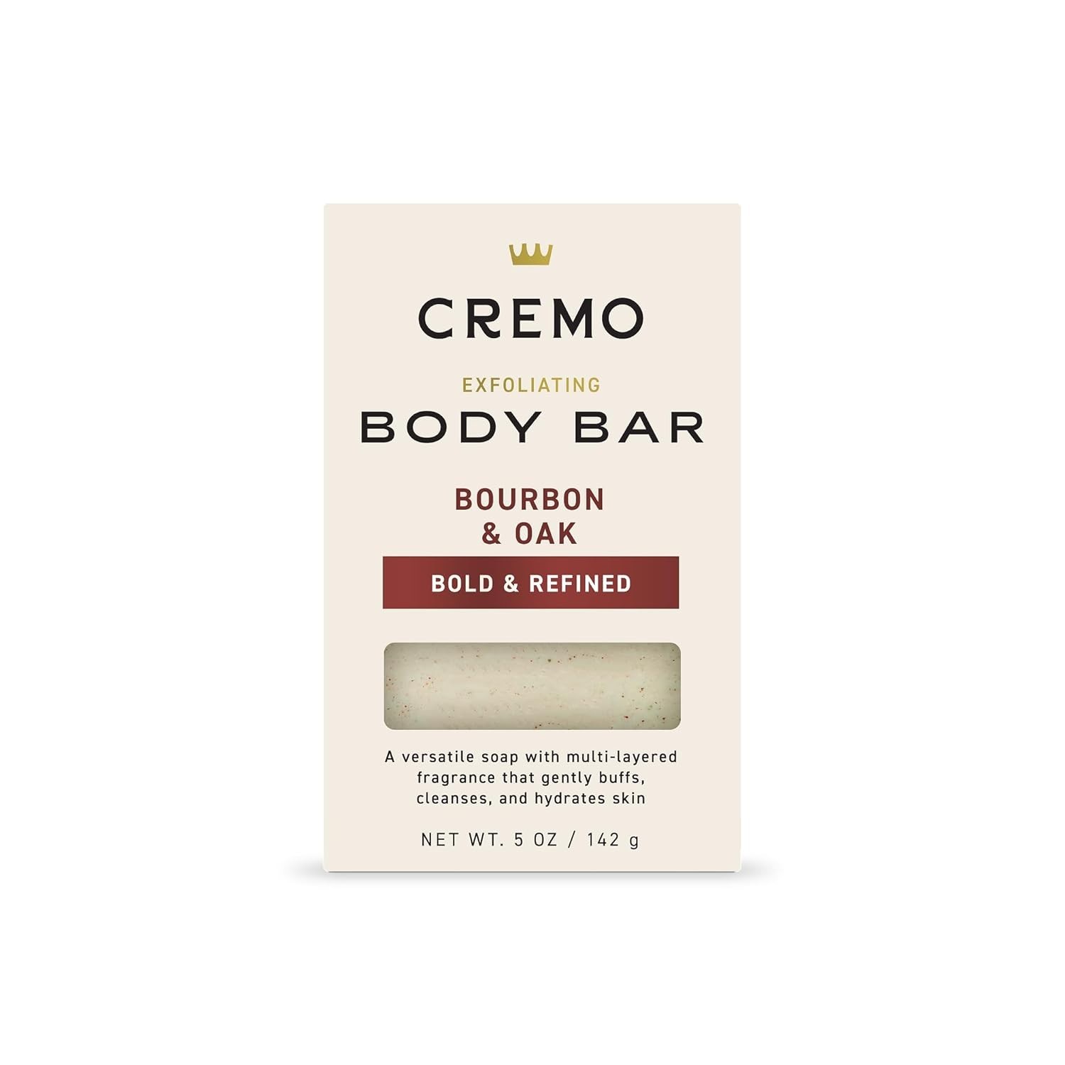 Revitalizing 5oz Exfoliating Body Bar with Multi-Layered Bourbon & Oak Aroma