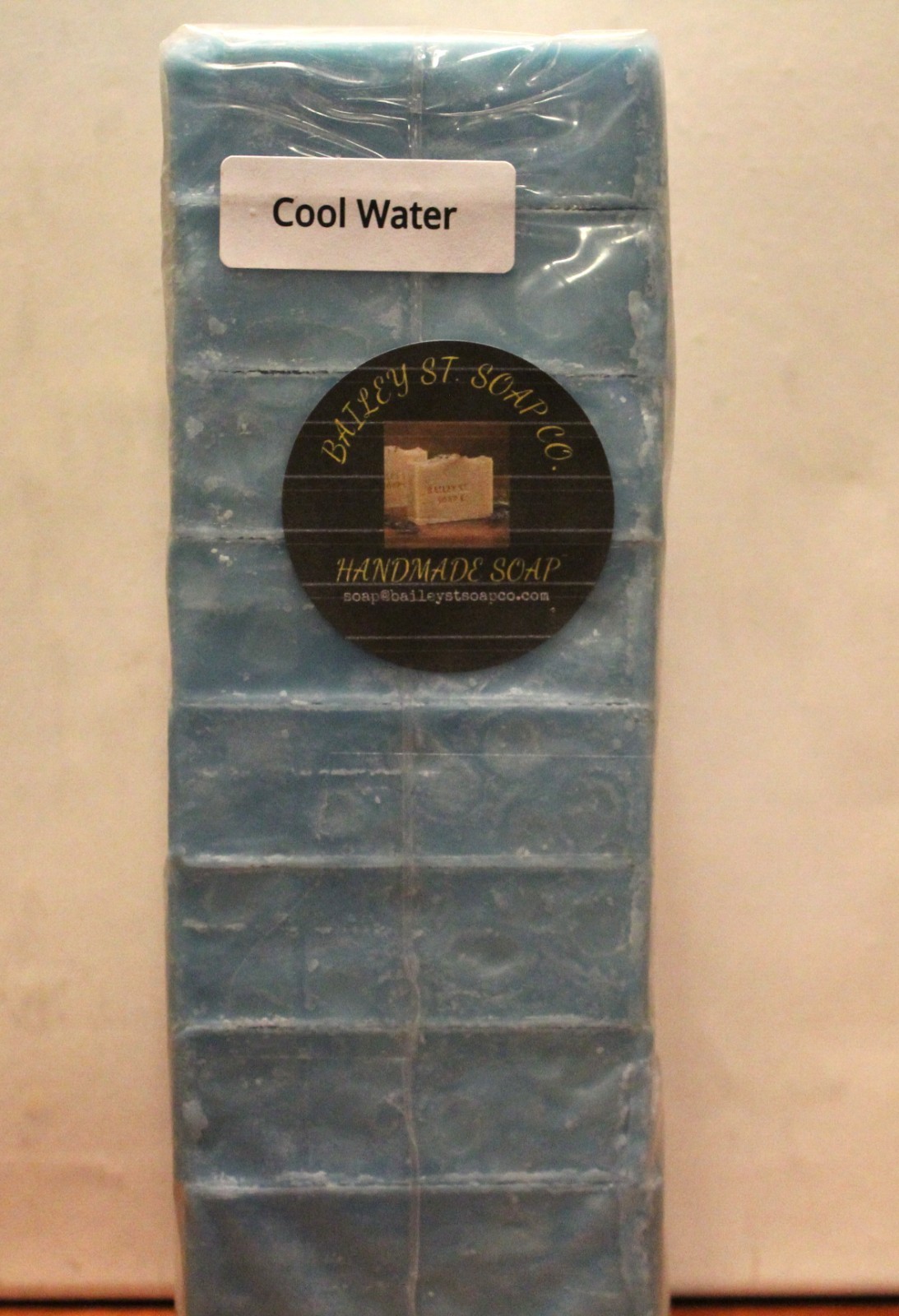 Cool Water Cold Processed handmade soap loaf, 9 precut bars