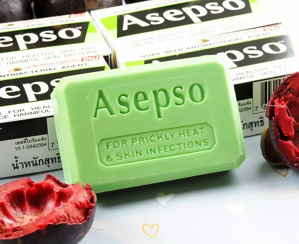 Asepso Bar Soap Hygienic Fresh For Prickly Heat & Skin Infections 80g x8