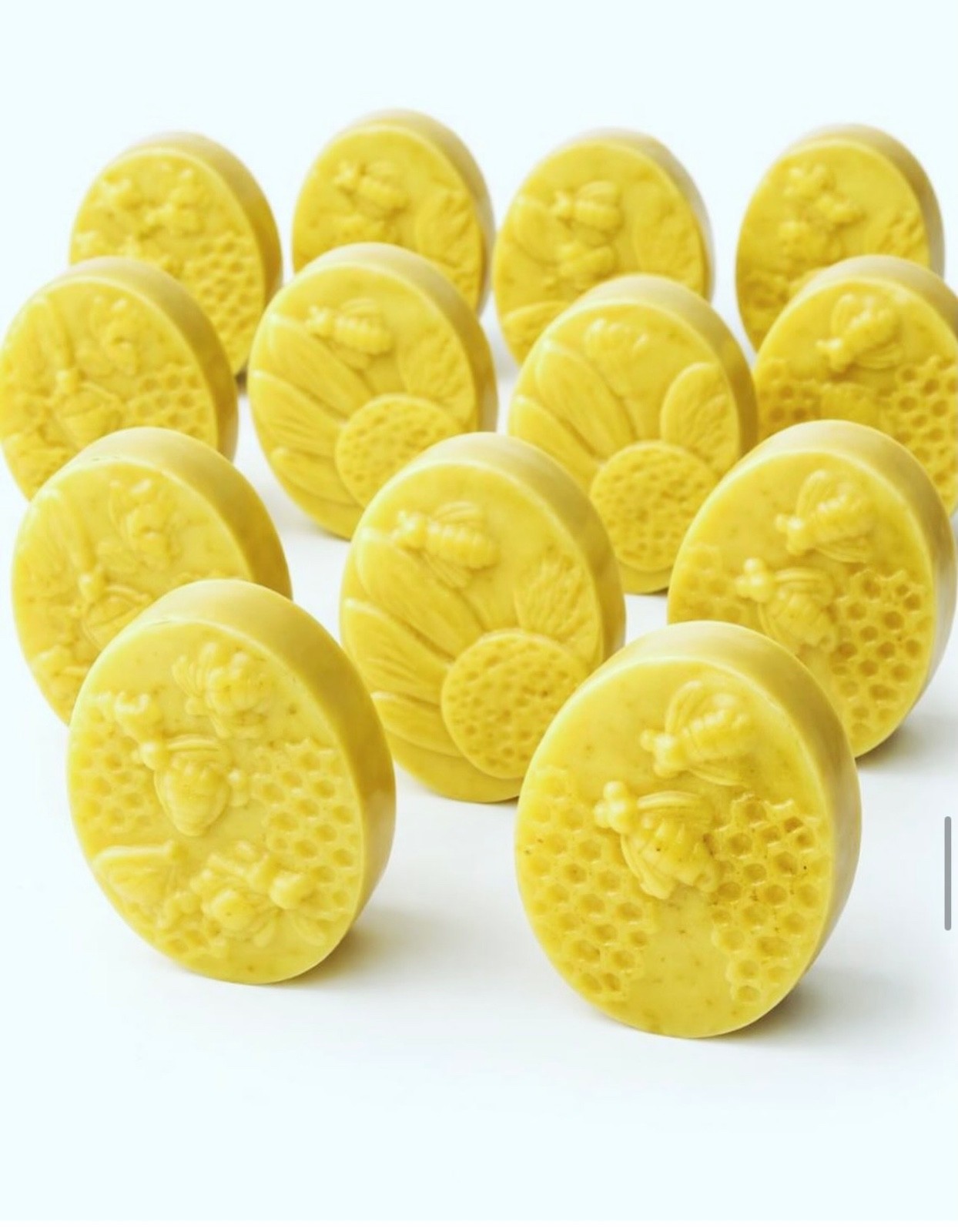 6 PCS Handmade Natural Lemon Soap Bars Bee Honeycomb Design Gift Set
