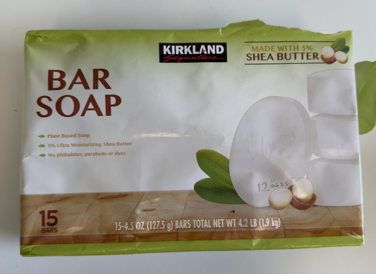 Kirkland Signature Bar Soap with Shea Butter, 4.5 Ounce (12 Count)
