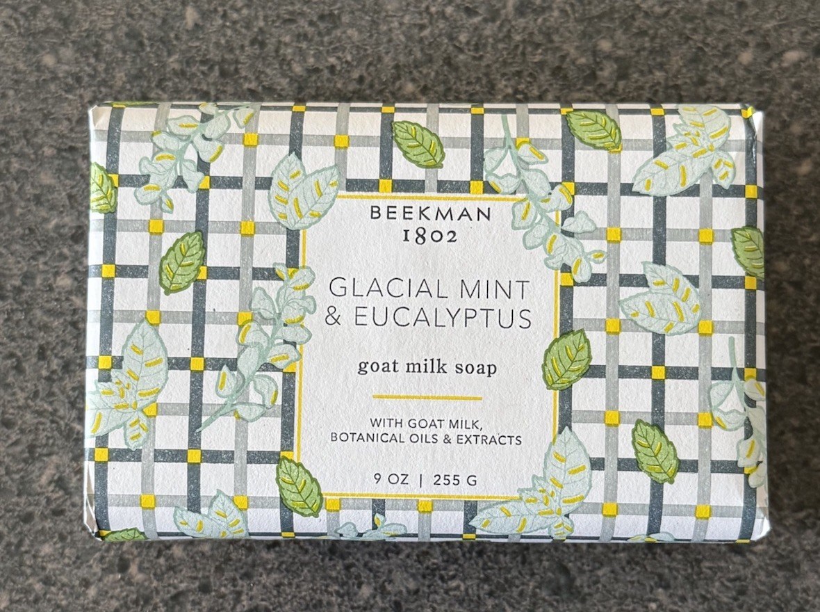 Beekman 1802 Goat Milk Bar Soap – GLACIAL MINT & EUCALYPTUS – full size 9.0 oz