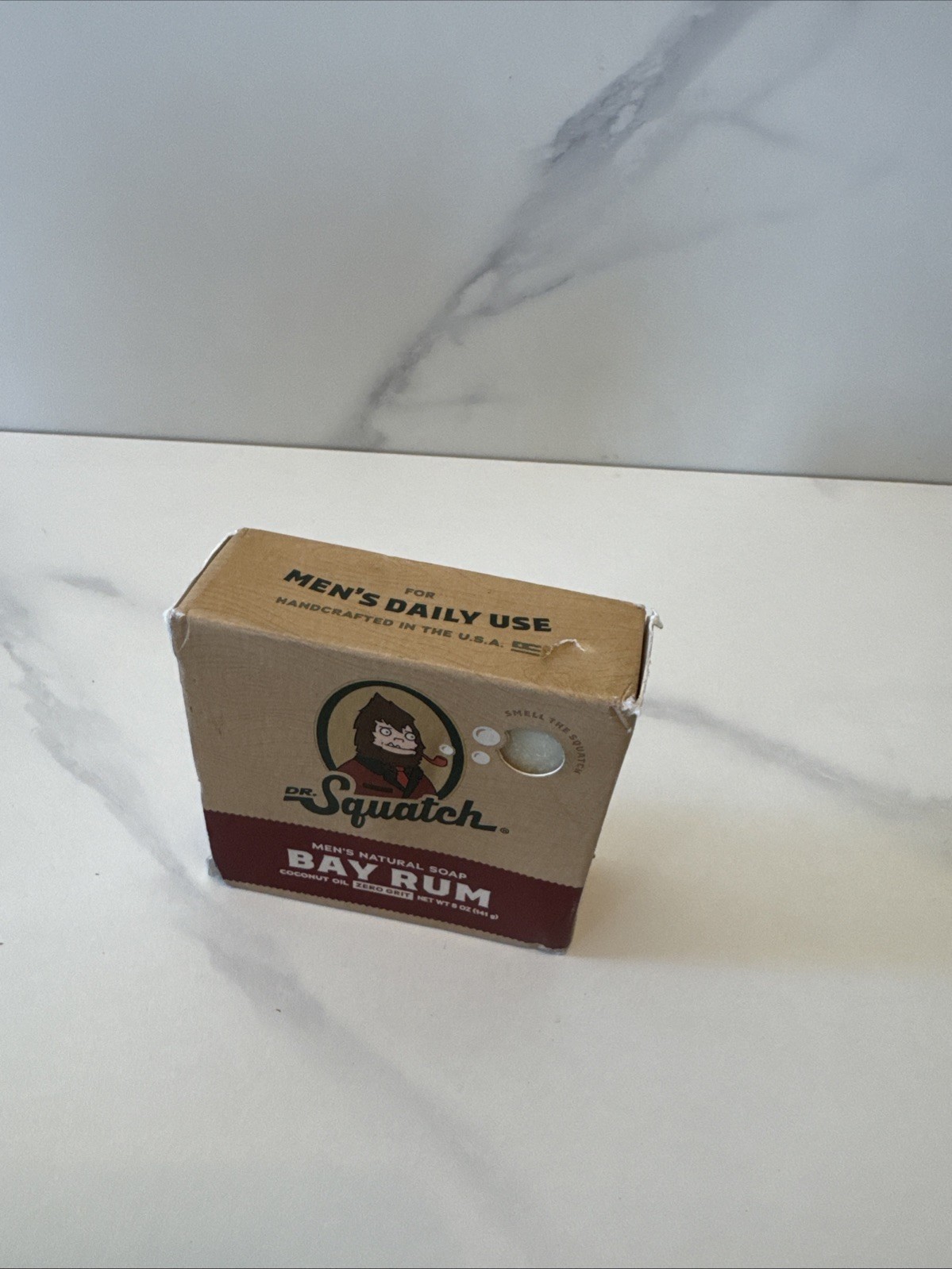 Dr. Squatch Bay Rum Men’s Natural Soap Zero Grit 5oz./141g Coconut Oil. Tropical