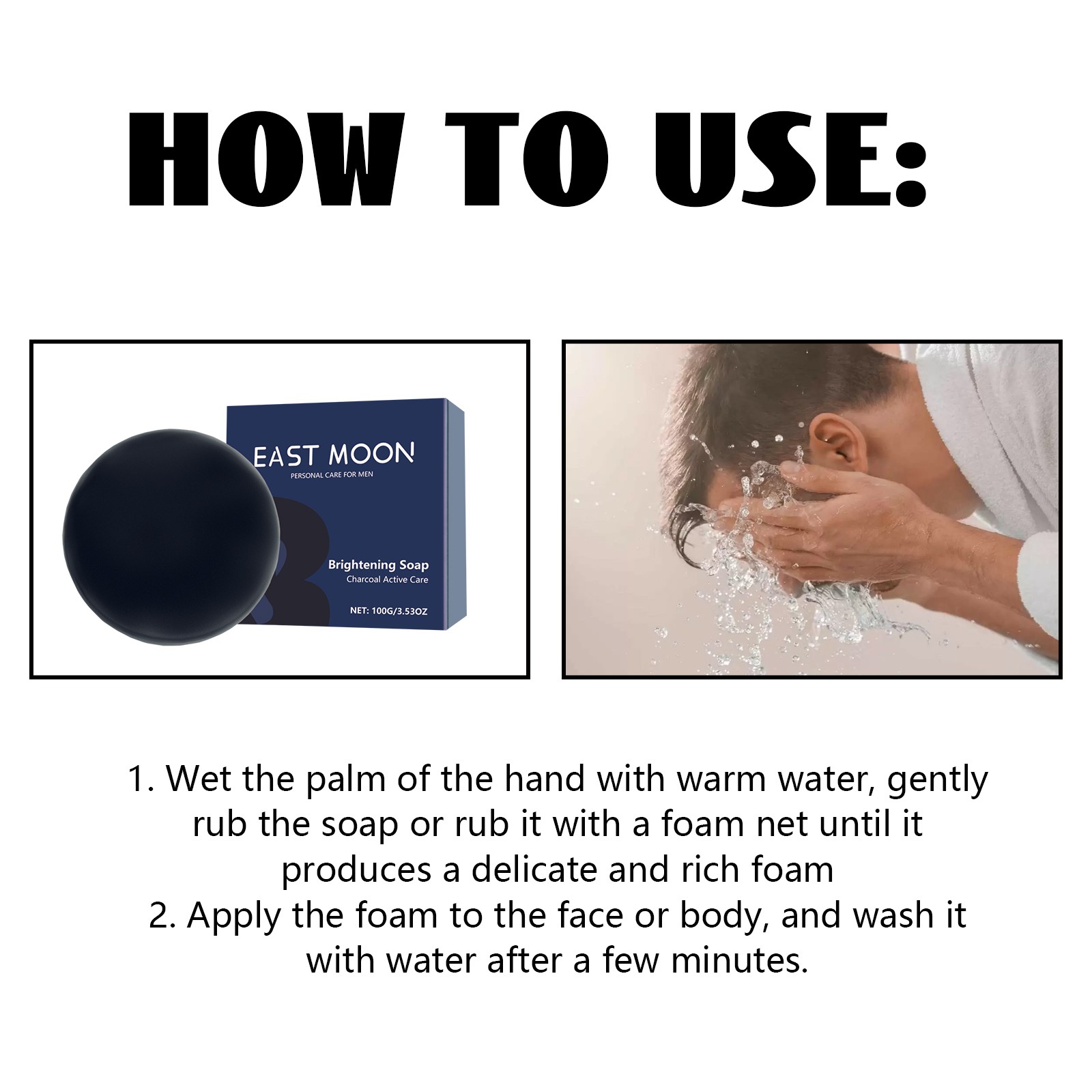 Men’s Acne Soap for Face & Body, Aloe & Coconut Oil, Deep Cleansing