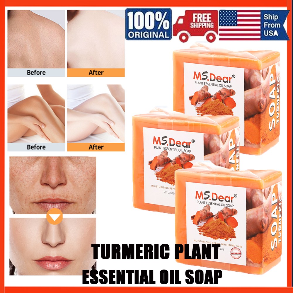 3x Turmeric Collagen Soap Nourish Skin Whitening, Body Cleansing & Moisturizing