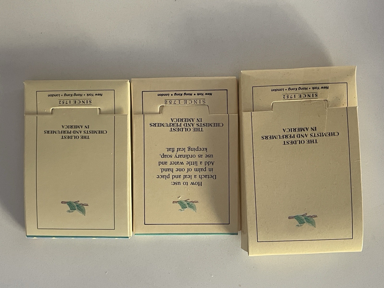Caswell Massey hotel amenities Travel Gift Set Vintage 3 Soaps Sewing Shoe Kit