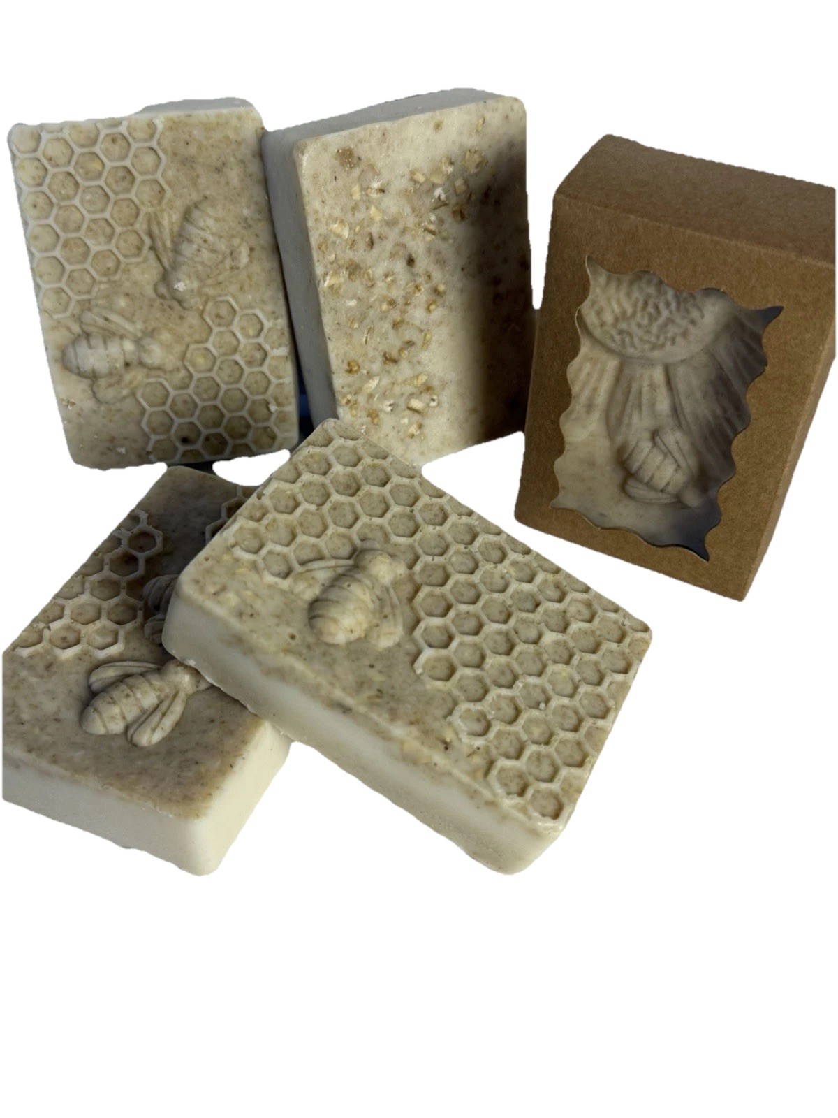 Homemade All Natural Goat milkHoneycomb Bee Design Body Bar Soap Regular Size