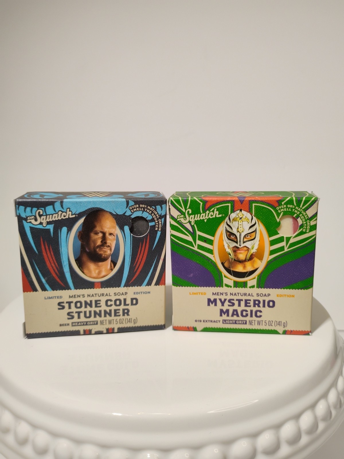 (2 PACK) Dr. Squatch Men’s Natural Soap – Stone Cold Stunner, Mysterio Magic5 oz
